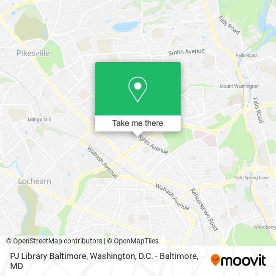 Mapa de PJ Library Baltimore