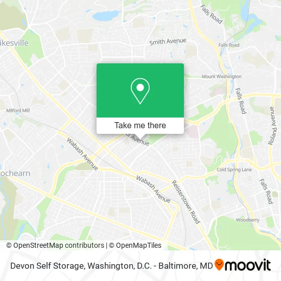 Mapa de Devon Self Storage
