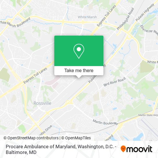 Mapa de Procare Ambulance of Maryland