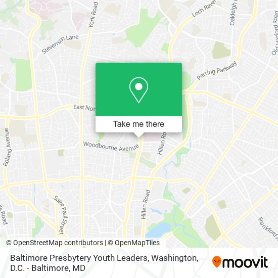 Mapa de Baltimore Presbytery Youth Leaders