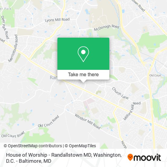 Mapa de House of Worship - Randallstown MD