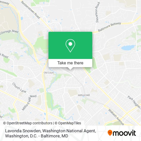 Lavonda Snowden, Washington National Agent map