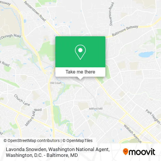 Mapa de Lavonda Snowden, Washington National Agent