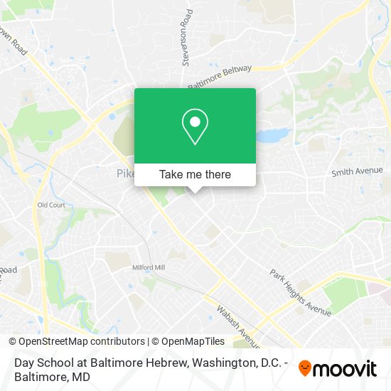 Day School at Baltimore Hebrew map