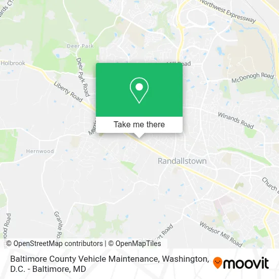 Baltimore County Vehicle Maintenance map