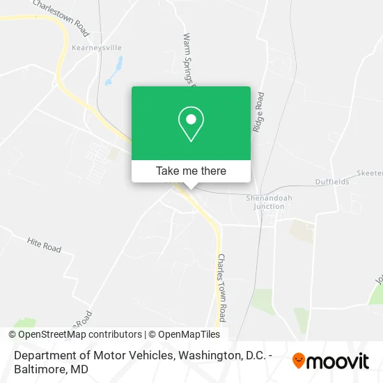 Department of Motor Vehicles map