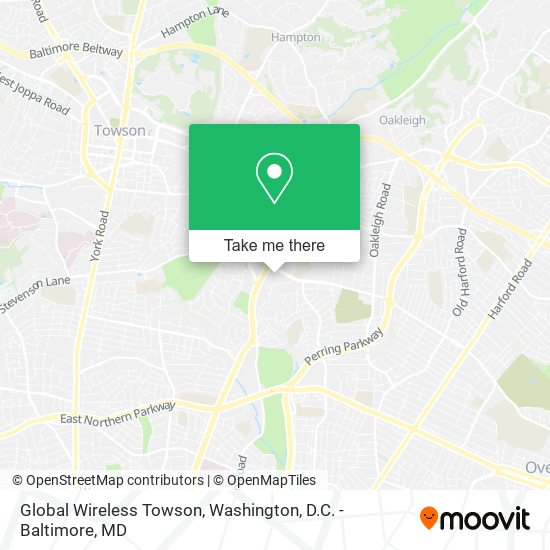 Mapa de Global Wireless Towson