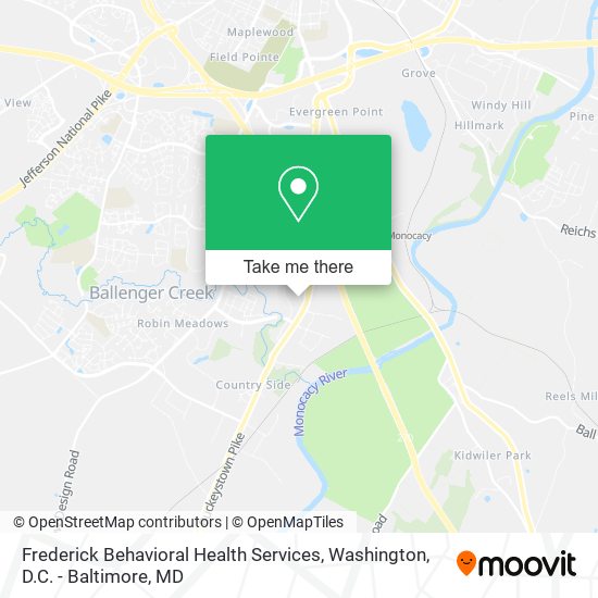 Frederick Behavioral Health Services map