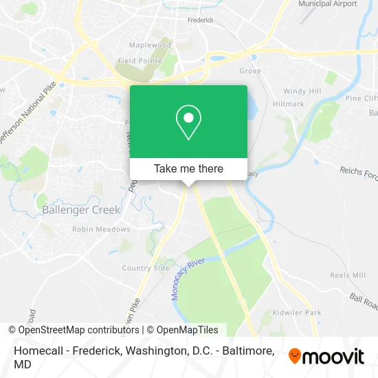 Homecall - Frederick map