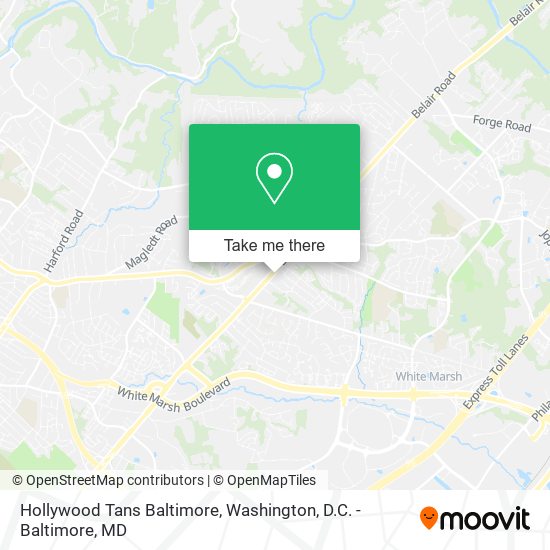 Hollywood Tans Baltimore map