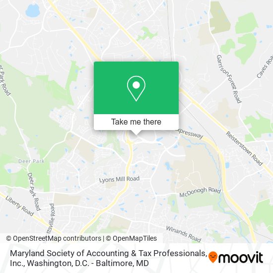 Mapa de Maryland Society of Accounting & Tax Professionals, Inc.