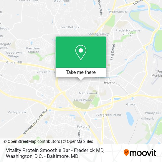 Mapa de Vitality Protein Smoothie Bar - Frederick MD