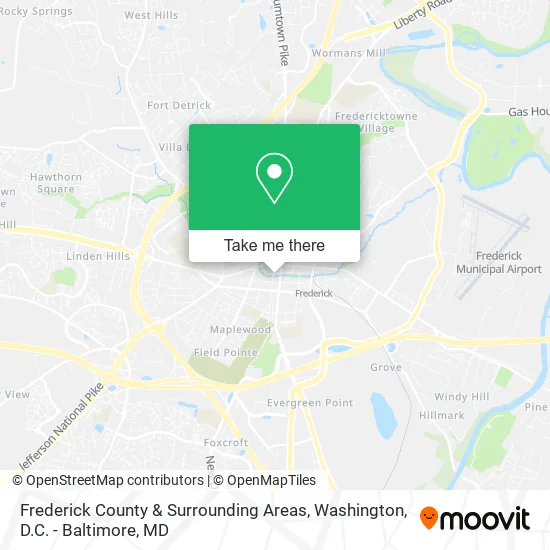 Mapa de Frederick County & Surrounding Areas