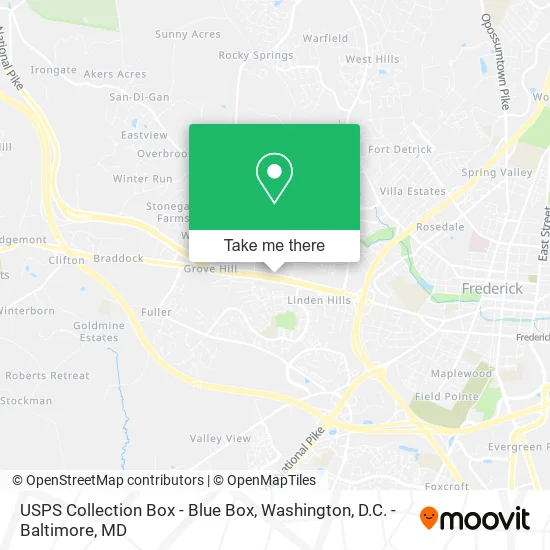 USPS Collection Box - Blue Box map