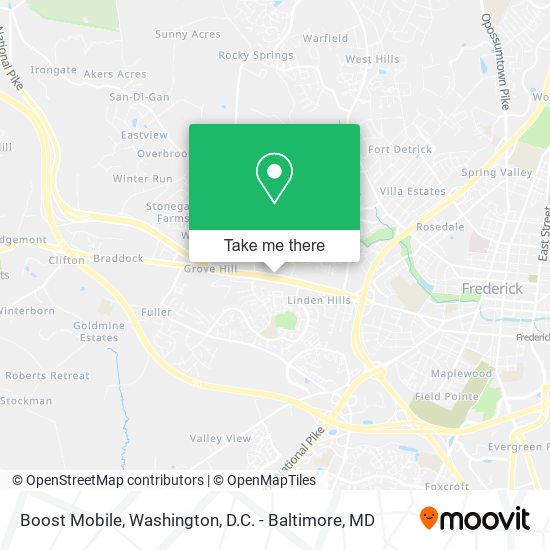 Mapa de Boost Mobile