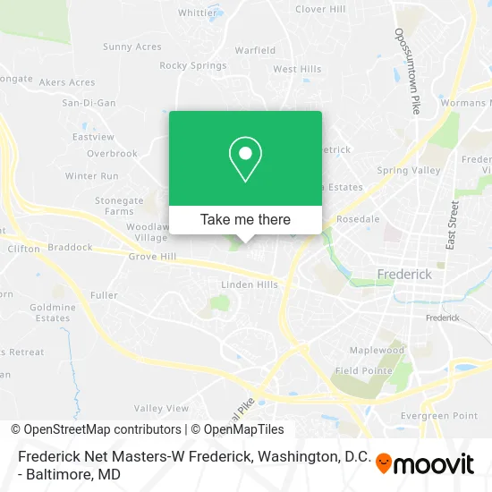 Frederick Net Masters-W Frederick map