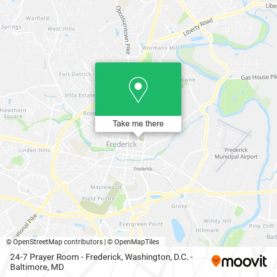 Mapa de 24-7 Prayer Room - Frederick