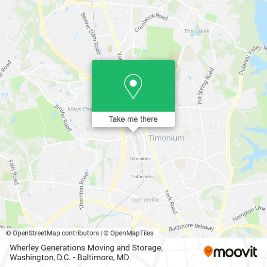 Wherley Generations Moving and Storage map