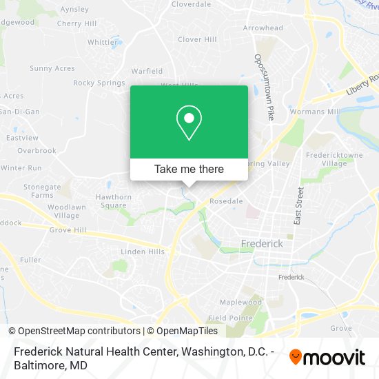 Mapa de Frederick Natural Health Center