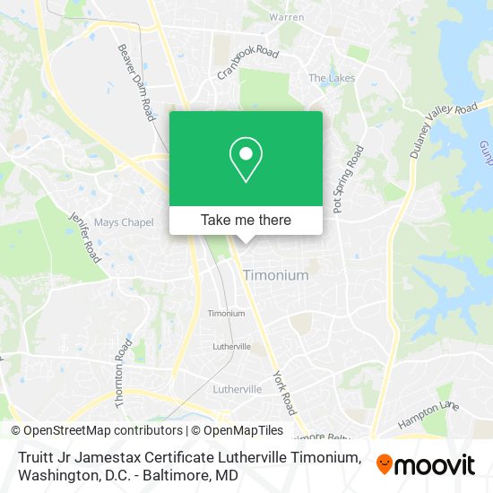 Mapa de Truitt Jr Jamestax Certificate Lutherville Timonium