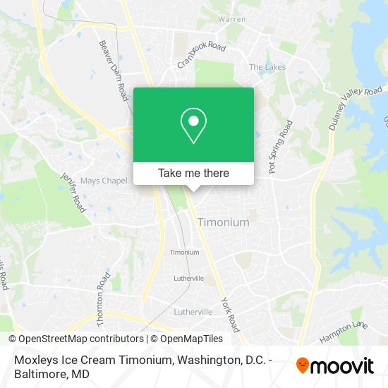 Mapa de Moxleys Ice Cream Timonium