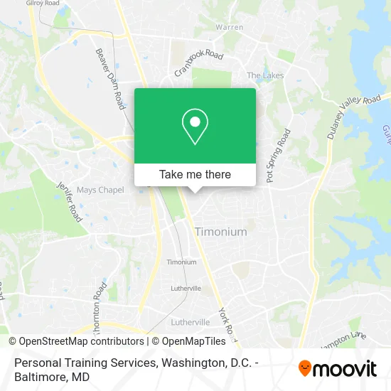 Personal Training Services map