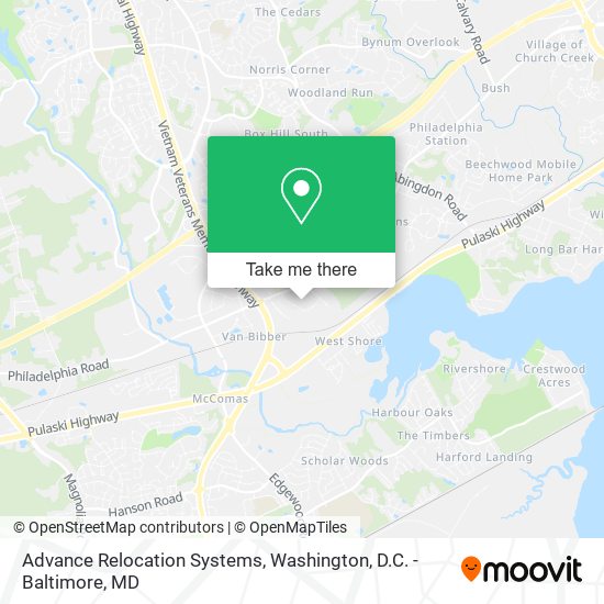 Mapa de Advance Relocation Systems