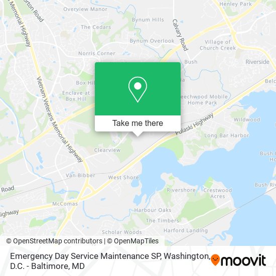 Emergency Day Service Maintenance SP map