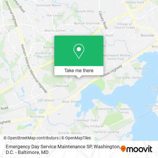 Emergency Day Service Maintenance SP map