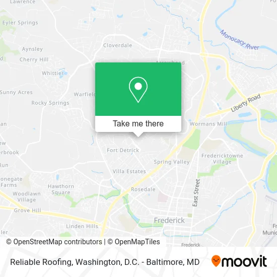 Reliable Roofing map