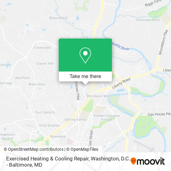 Mapa de Exercised Heating & Cooling Repair