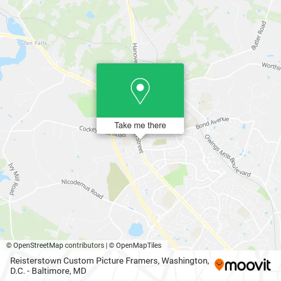 Reisterstown Custom Picture Framers map