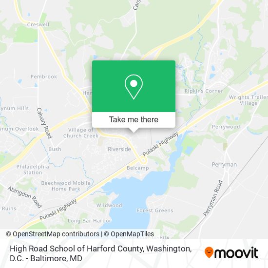 Mapa de High Road School of Harford County