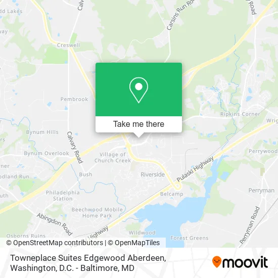 Mapa de Towneplace Suites Edgewood Aberdeen
