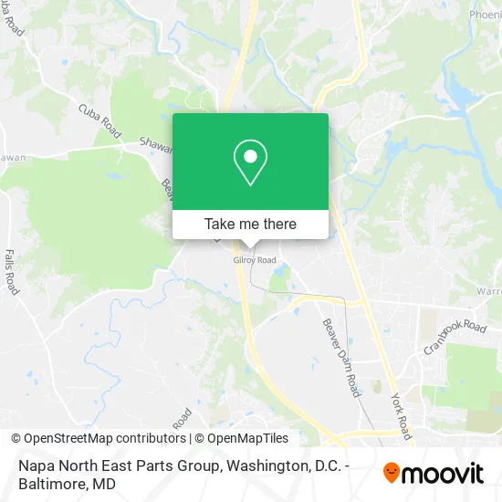 Mapa de Napa North East Parts Group