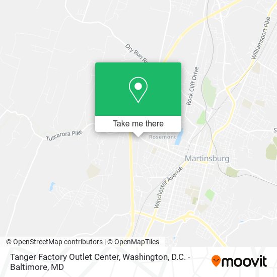 Tanger Factory Outlet Center map