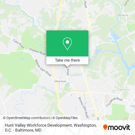 Hunt Valley Workforce Development map