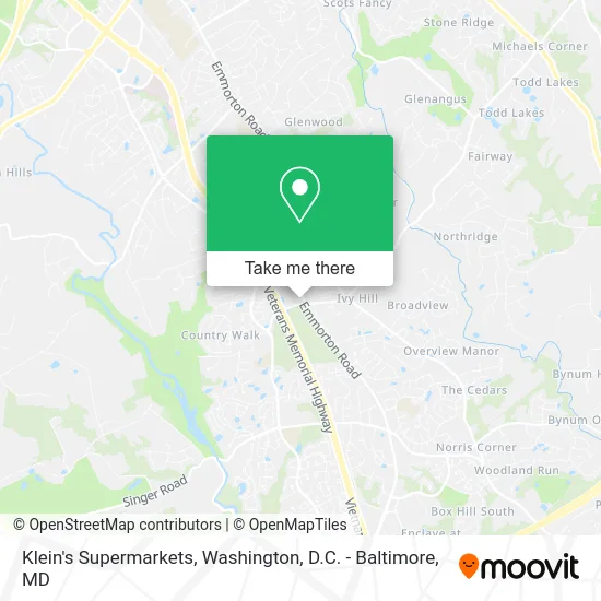 Klein's Supermarkets map