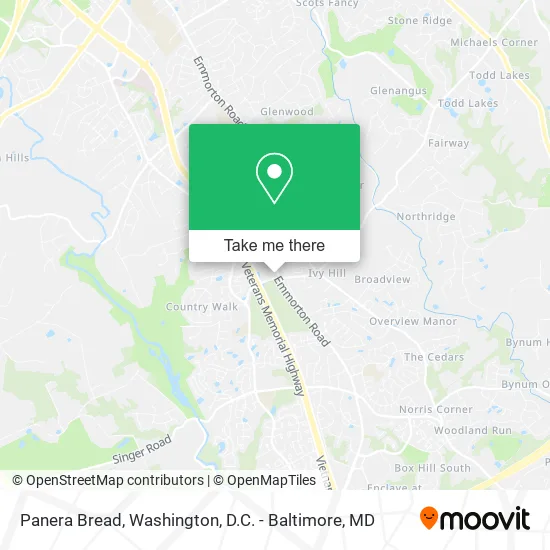 Panera Bread map
