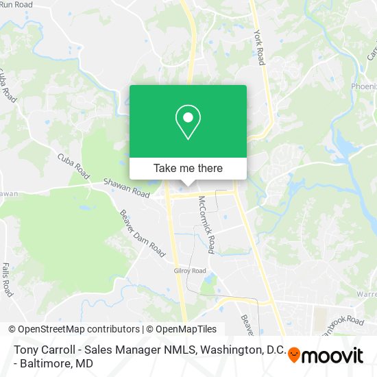 Tony Carroll - Sales Manager NMLS map