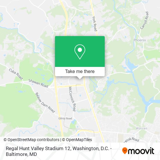 Regal Hunt Valley Stadium 12 map