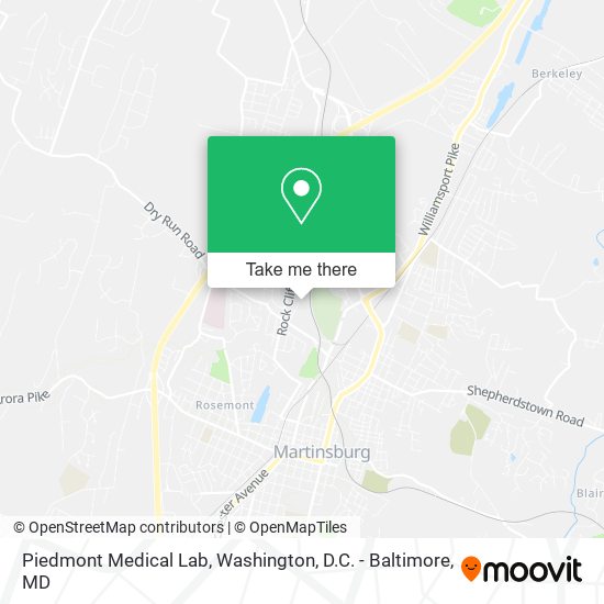 Piedmont Medical Lab map