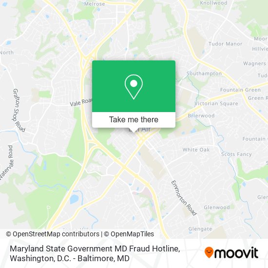 Mapa de Maryland State Government MD Fraud Hotline