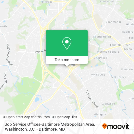 Job Service Offices-Baltimore Metropolitan Area map
