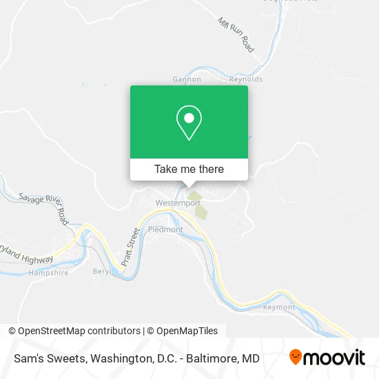 Sam's Sweets map
