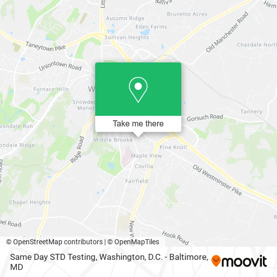Same Day STD Testing map