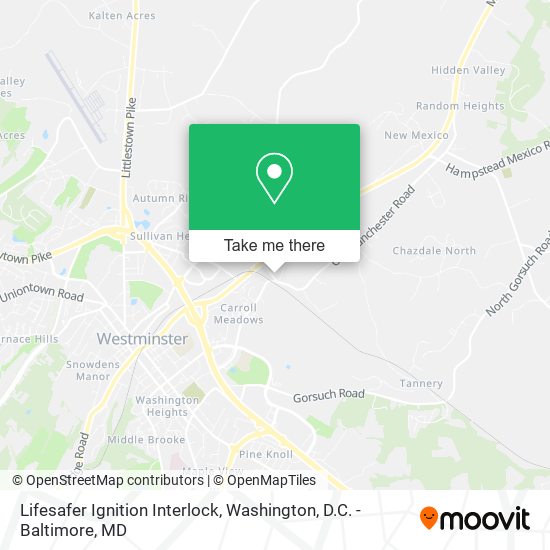 Lifesafer Ignition Interlock map