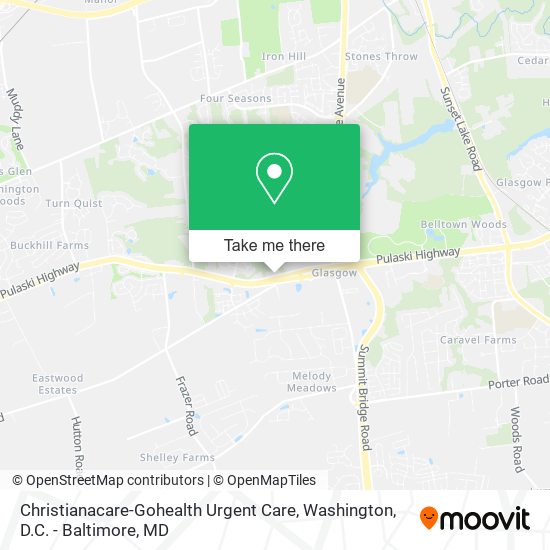 Mapa de Christianacare-Gohealth Urgent Care