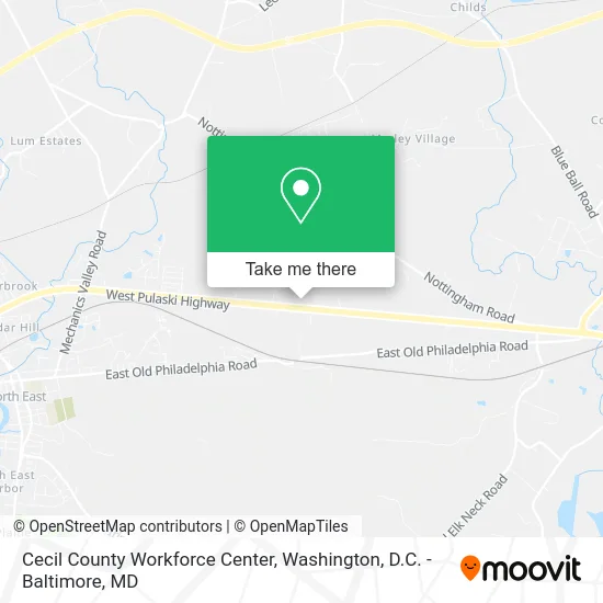 Cecil County Workforce Center map