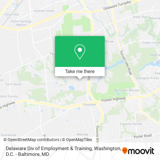Mapa de Delaware Div of Employment & Training